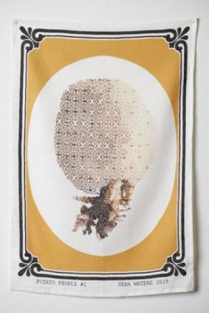 Sera Waters 'Dazzleland - Potato People #1' Tea Towel