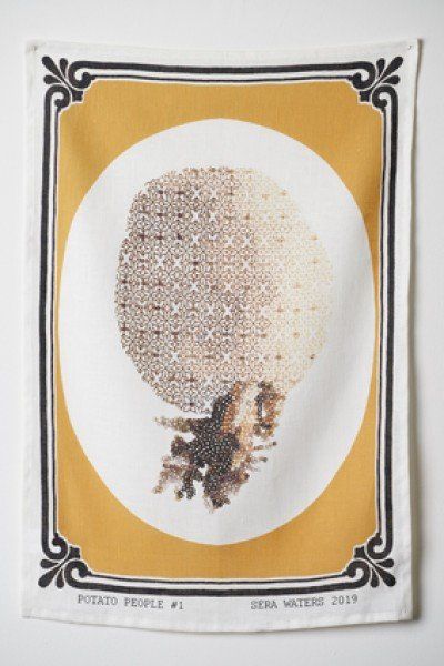 Sera Waters 'Dazzleland - Potato People #1' Tea Towel